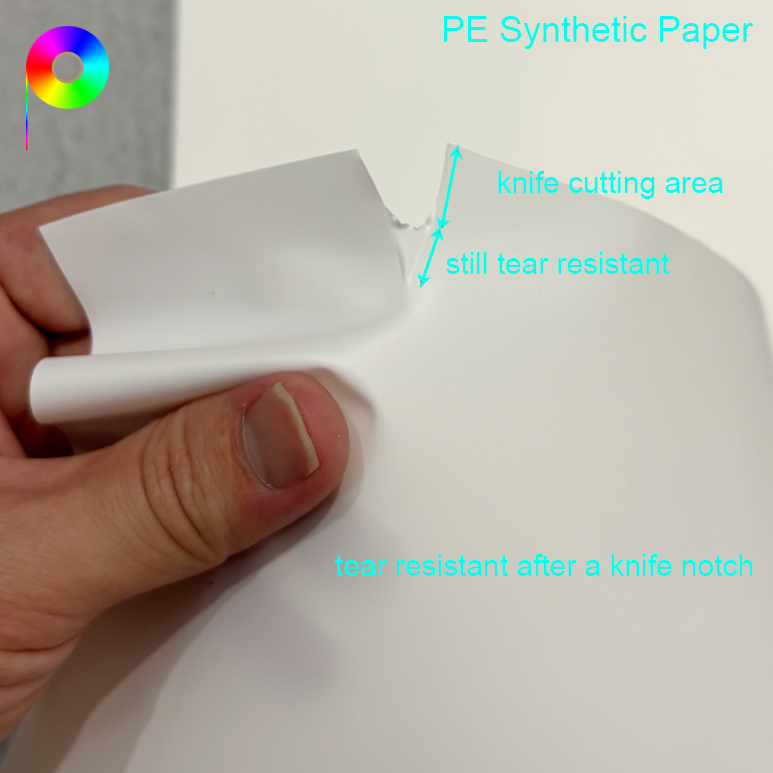 140μm 130GSM High Tear Resistant Both Sides Matte White Uncoated PE Synthetic Paper
