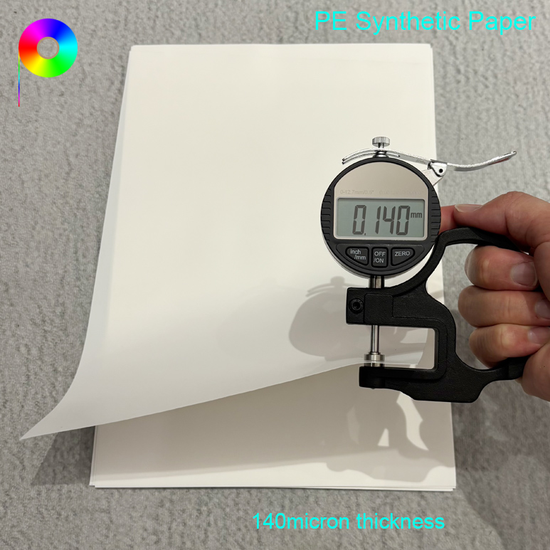 140μm 130GSM High Tear Resistant Both Sides Matte White Uncoated PE Synthetic Paper