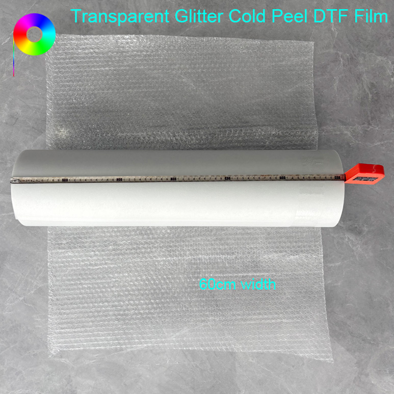 60cm glitter dtf film 60cm Cold Peel Glitter DTF Transfer Film Roll for Custom Garments
