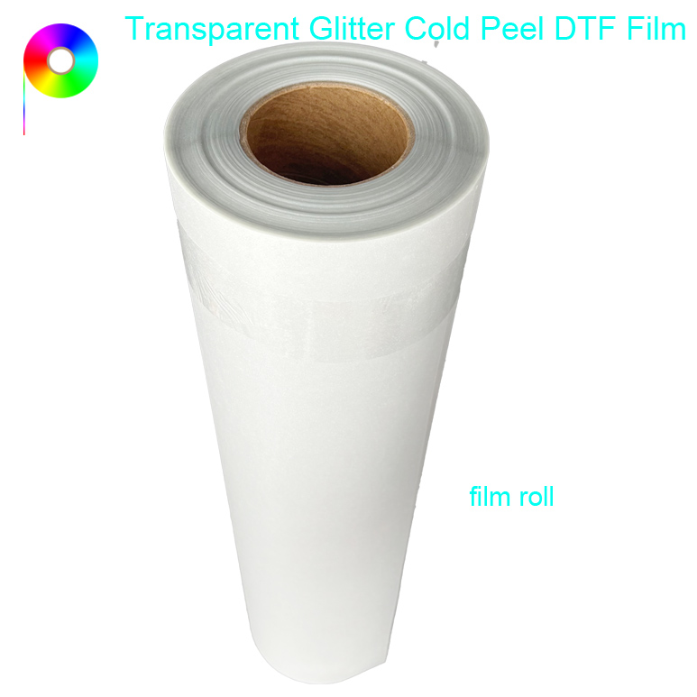 glitter dtf film  roll 60cm Cold Peel Glitter DTF Transfer Film Roll for Custom Garments