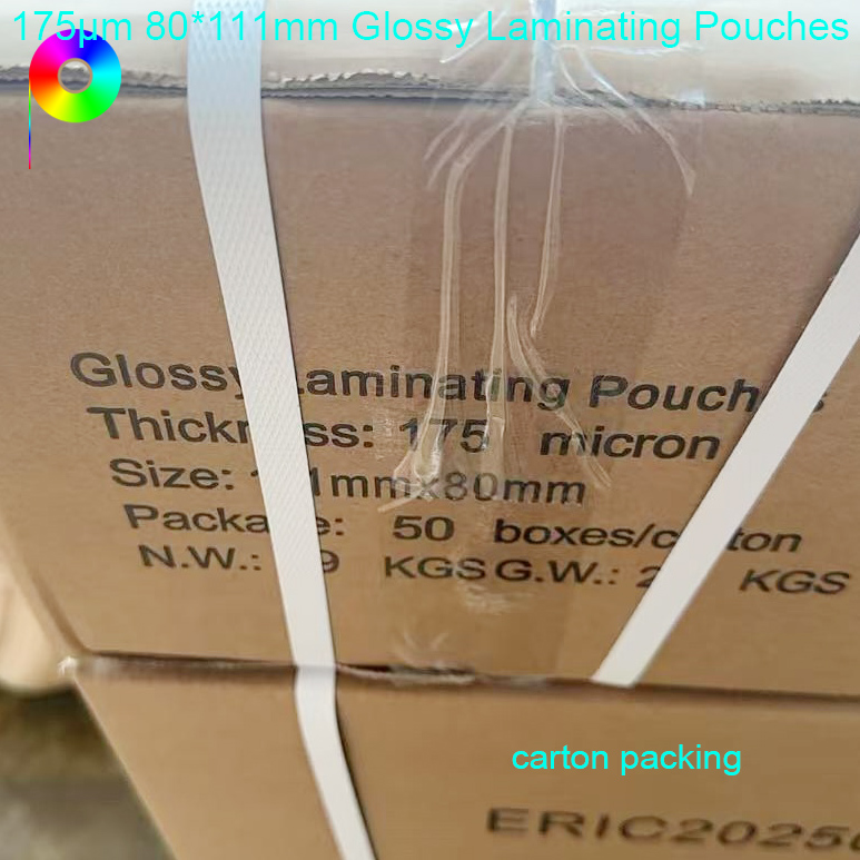 175μm 80*111mm Size Glossy Laminating Pouches For Price Tag Lamination