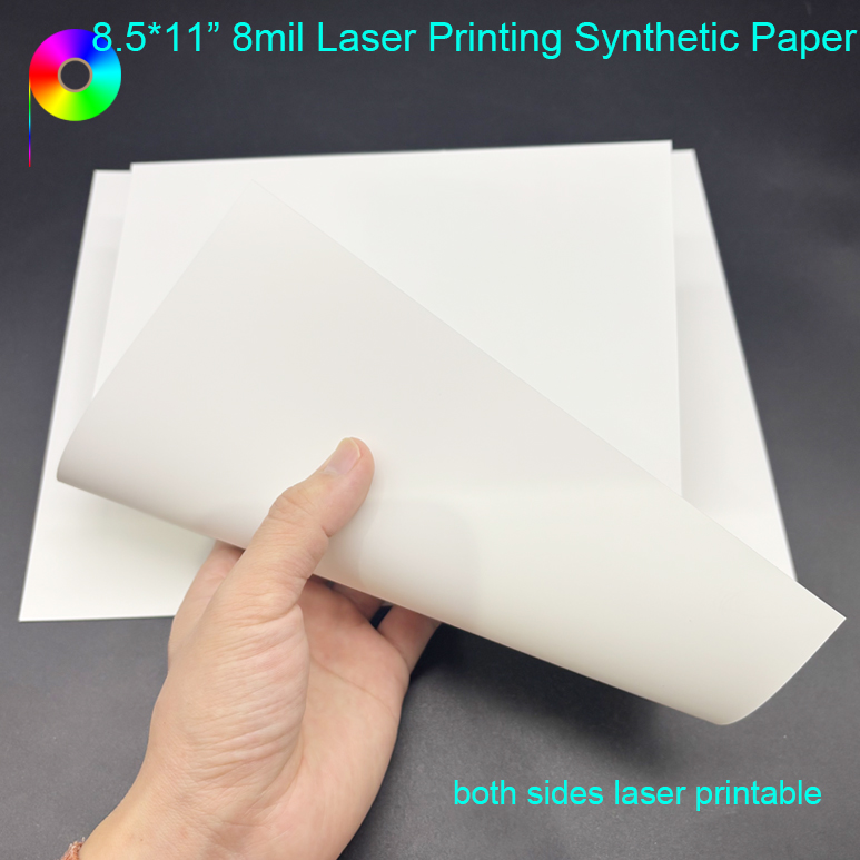 8mil Letter Size 8.5"*11" Pure Polyester Waterproof Synthetic Paper for Laser Printing