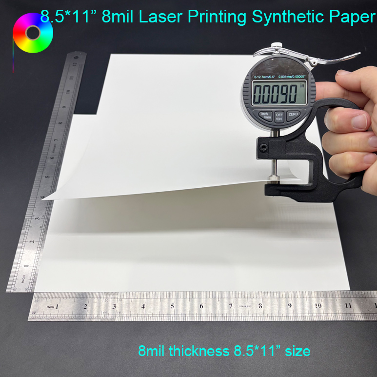 8mil Letter Size 8.5"*11" Pure Polyester Waterproof Synthetic Paper for Laser Printing