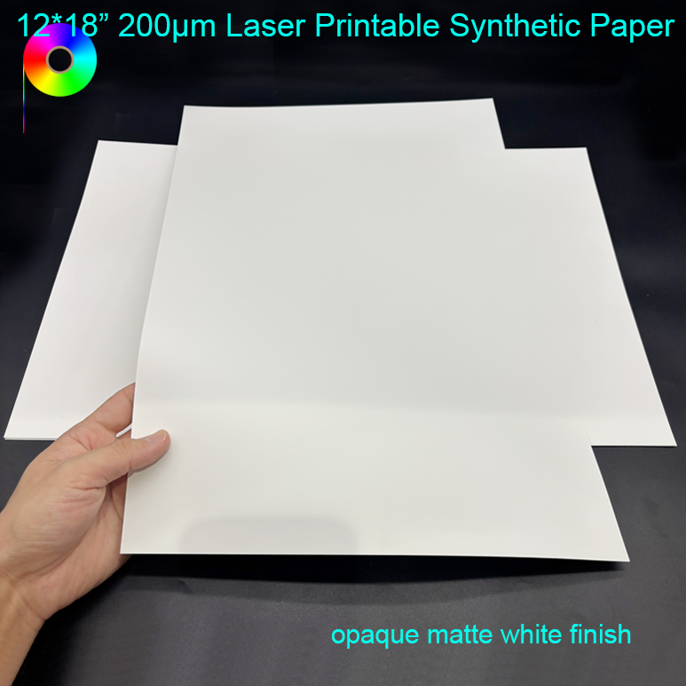 8mil Tabloid Extra Size 12"*18" Both Sides Matte Laser Printable Synthetic Paper