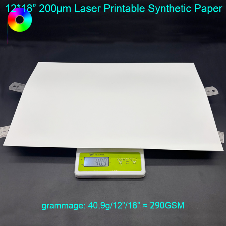 8mil Tabloid Extra Size 12"*18" Both Sides Matte Laser Printable Synthetic Paper