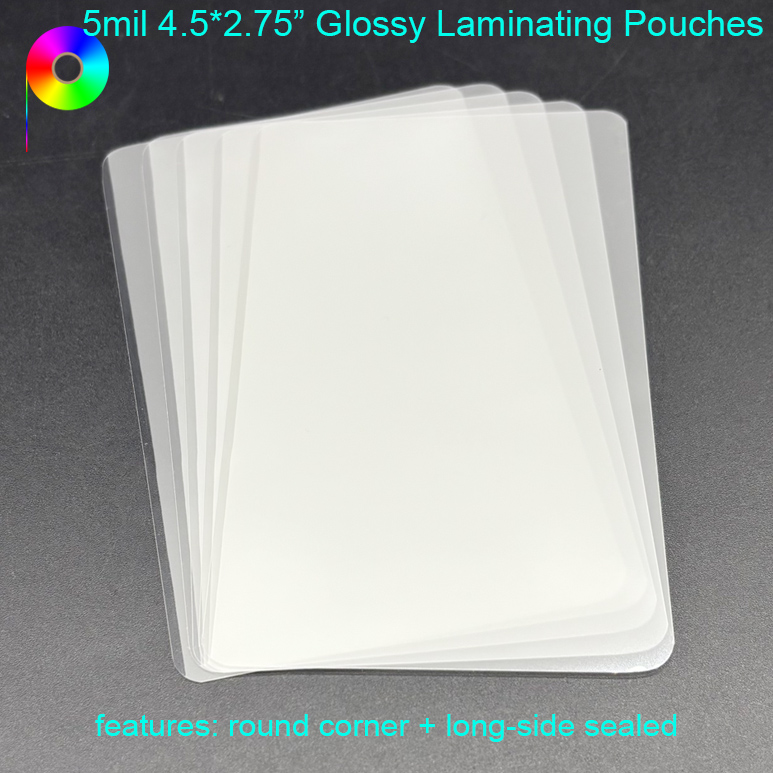 5mil 2-3/4"X4-1/2" Long Side Sealed Glossy Laminating Pouches For Prayer Cards