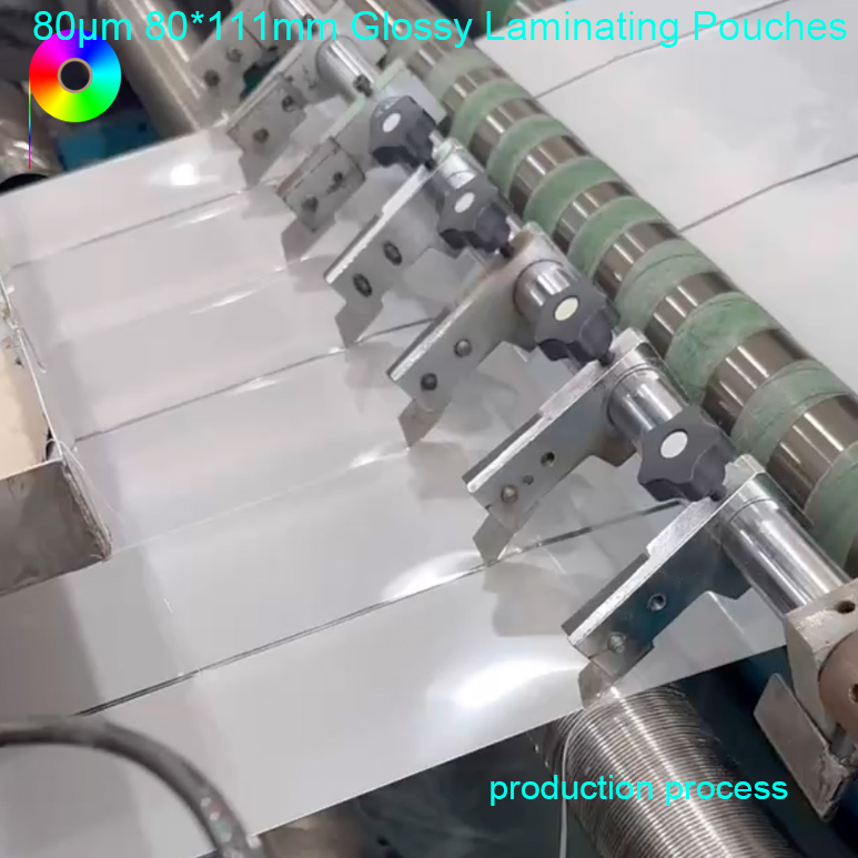 80mic 111*80mm Custom Size Glossy PET EVA Laminating Pouch 100pcs in a Polybag