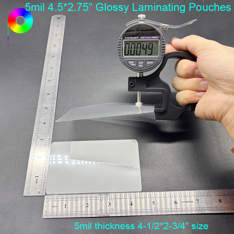 5mil 2-3/4"X4-1/2" Long Side Sealed Glossy Laminating Pouches For Prayer Cards