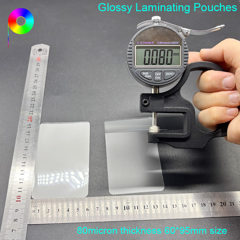 80micron 60*95mm Size Glossy Laminating Pouches for Cardboard Price Label