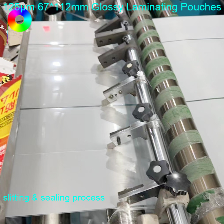125μm 67mm*112mm Glossy Pouch Laminating Foil For Paper Card Lamination
