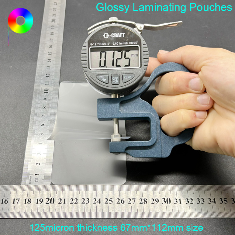 125μm 67mm*112mm Glossy Pouch Laminating Foil For Paper Card Lamination