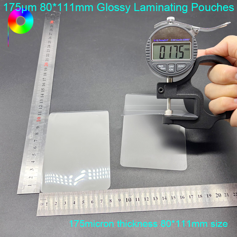 175μm 80*111mm Size Glossy Laminating Pouches For Price Tag Lamination