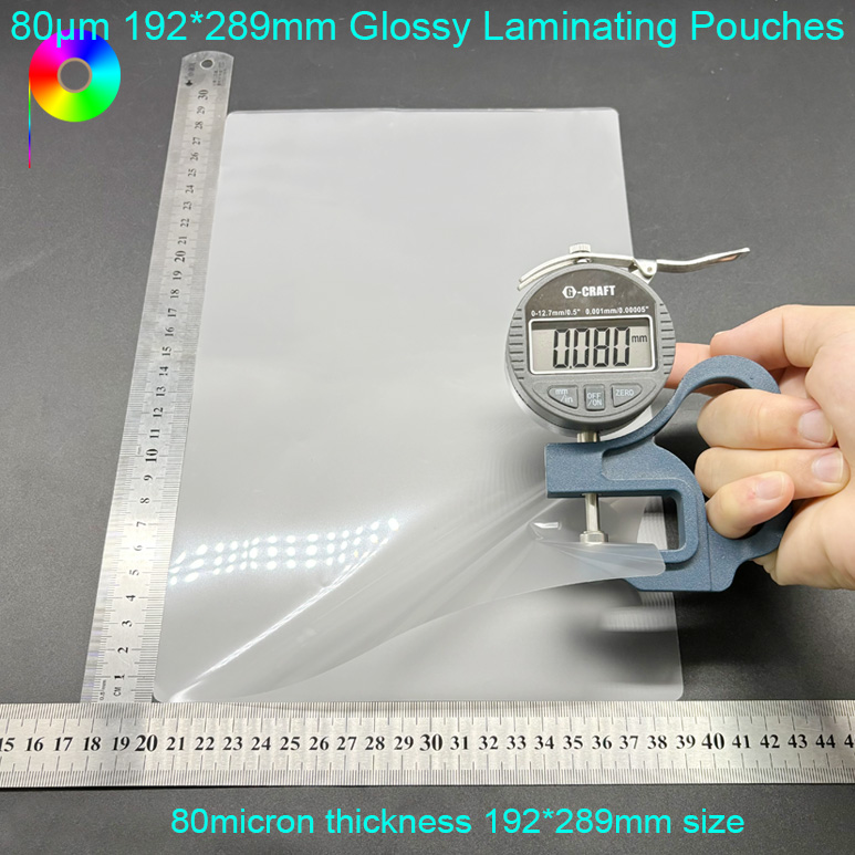 80μm 192*289mm Custom Size Glossy Laminating Pouches With Round Edges