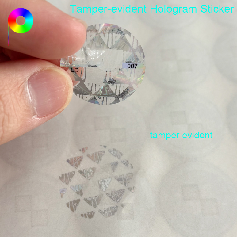 Serial Number Printed Custom Hologram Security Sticker With Transparent Window