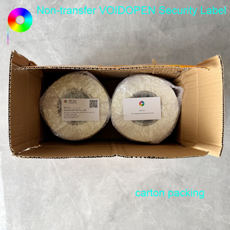 Roll Format Custom Die-Cut Size VOIDOPEN Non-Transfer Security Label