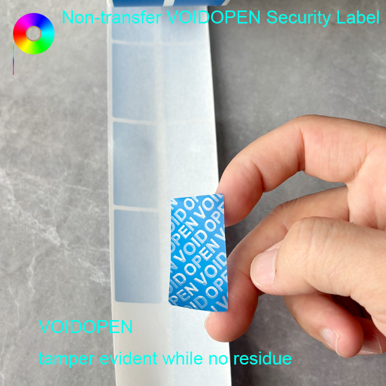 Roll Format Custom Die-Cut Size VOIDOPEN Non-Transfer Security Label