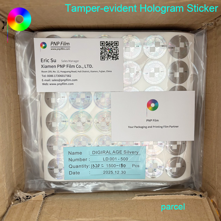 Serial Number Printed Custom Hologram Security Sticker With Transparent Window