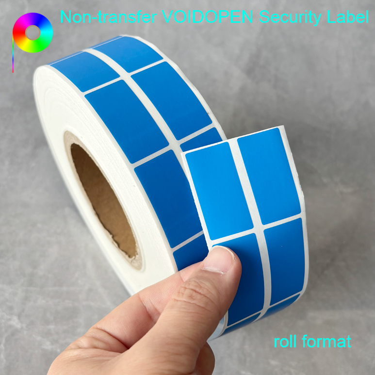 Roll Format Custom Die-Cut Size VOIDOPEN Non-Transfer Security Label